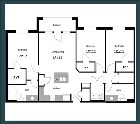 Three Bedroom C1 3210 floor plan